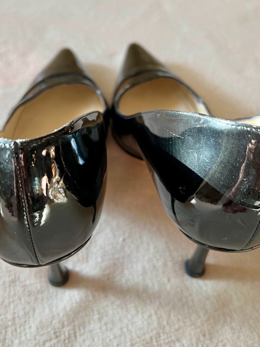Jimmy Choo Black Patent Leather Pointed Toe Pumps Size 39 Made in Italy - Picture 9 of 9